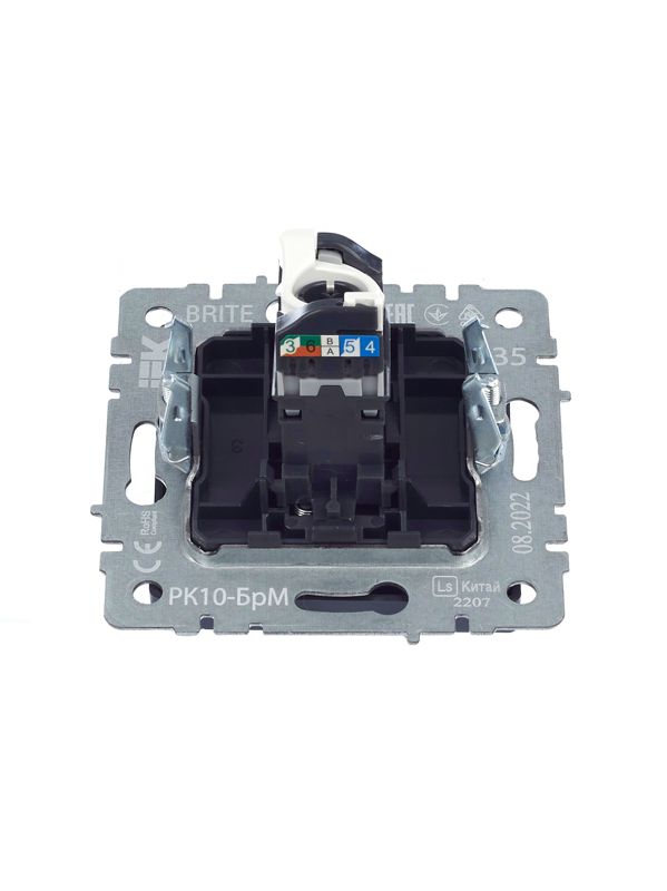 Розетка компьютерная СП RJ45 кат.5E BRITE РК10-БрМ механизм маренго IEK BR-K10-1-K35