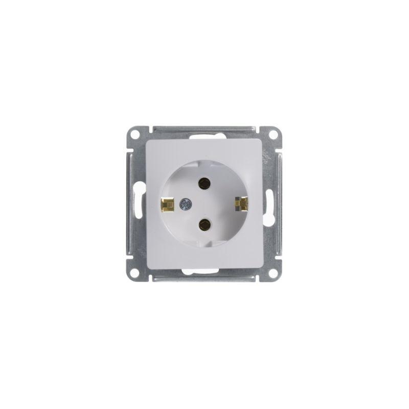 Розетка 1-м СП Glossa 16А IP20 с заземл. механизм бел. SE GSL000143
