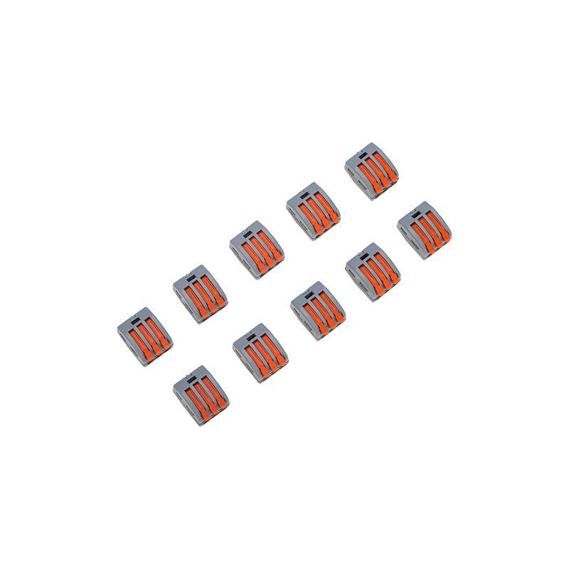 Клемма соединительная многоразовая 3-х проводная 0.08-4кв.мм сер. (блист.10шт) Rexant 06-0201-B10