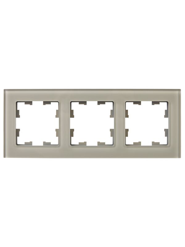 Рамка 3-м BRITE РУ-3-2-БрД стекло дым. IEK BR-M32-G-K30