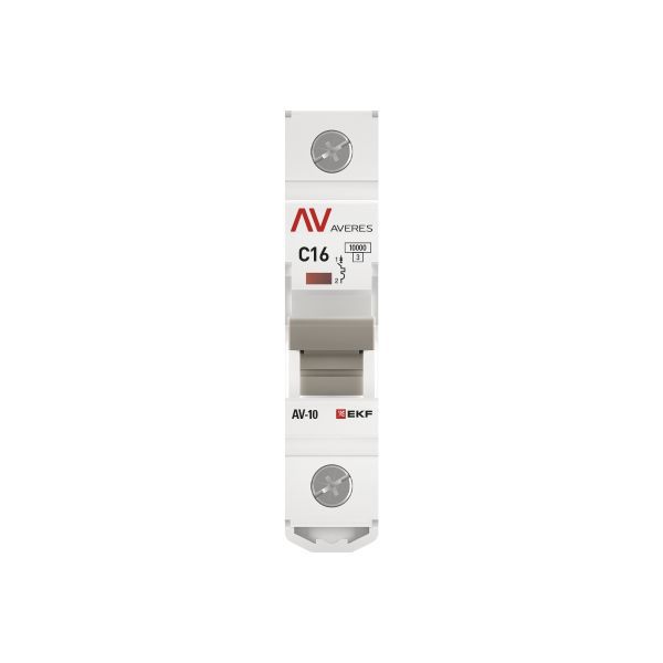 Выключатель автоматический модульный 1п C 16А 10кА AV-10 AVERES EKF mcb10-1-16C-av