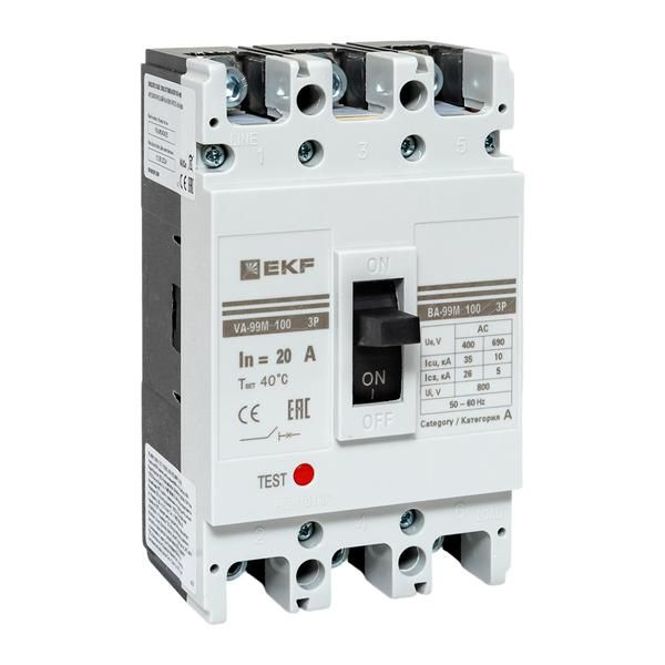 Выключатель автоматический 3п 100/20А 35кА ВА-99М PROxima EKF mccb99-100-20m