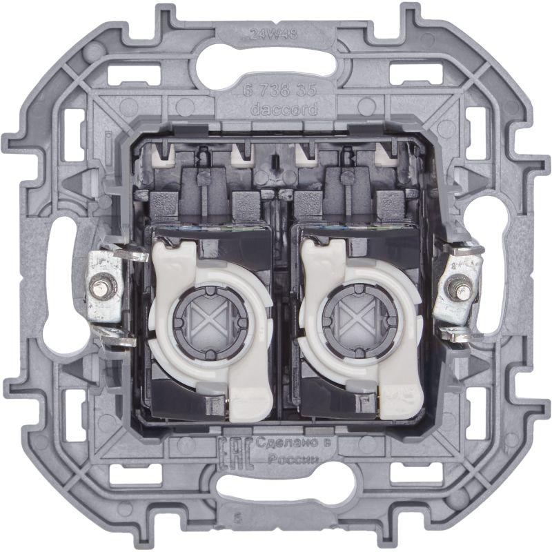Розетка компьютерная 2-м Inspiria RJ45 кат.5E UTP бел. IEK 673835