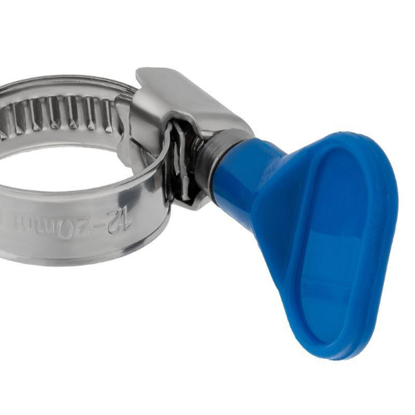 Хомут червячный 12-20/9-0.7мм с ключом нержавеющая сталь W2 Rexant 07-0712-1