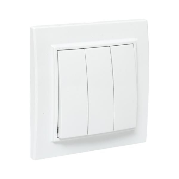 Выключатель 3-кл. СП Минск 10А IP20 бел. Basic EKF ERV10-024-10