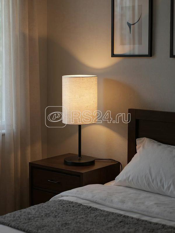 Светильник настольный JH3-01-iv E14 IP20 110х110х310мм метал.; ткань; PVC-пластик беж. JazzWay 5062351