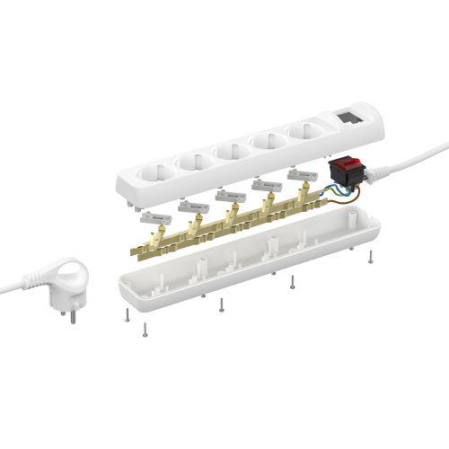 Удлинитель 5х3м с заземл. 16А IP20 U-5es-3m-3х1 ПВС 3х1 с выкл. Эра Б0028382