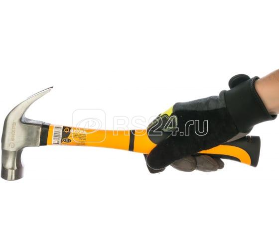 Молоток-гвоздодер 450г фибергласовая двухкомпонентн. ручка с магнитом Вихрь 73/6/8/8