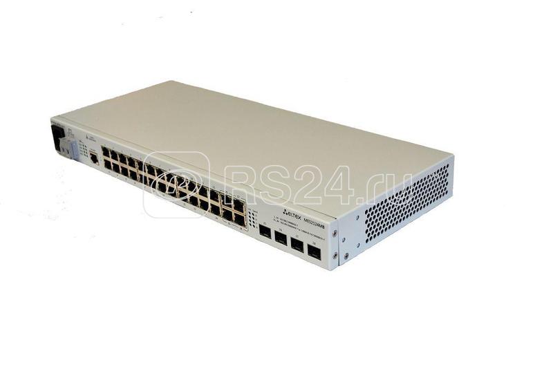 Коммутатор Ethernet 24 порта 10/100/1000 Base-T 4 порта 10/100/1000 Base-T/1000Base-X (SFP) L2 220В AC 12В DC ELTEX MES2124MB_AC