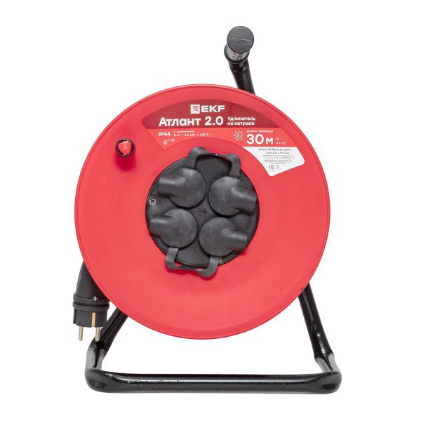 Удлинитель на катушке 4х30м с заземл. 16А IP44 Атлант 2.0 3.5кВт КГ 3х1.5 PROxima EKF UKA02-16-315R-4-30-IP44
