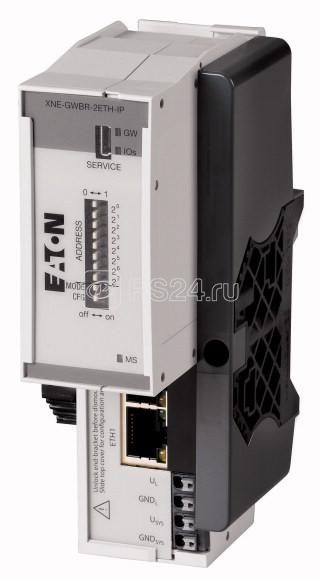 Шлюз ECO для XI/ON системы ввода/вывода Ethernet IP + модуль питания XNE-GWBR-2ETH-IP EATON 140047
