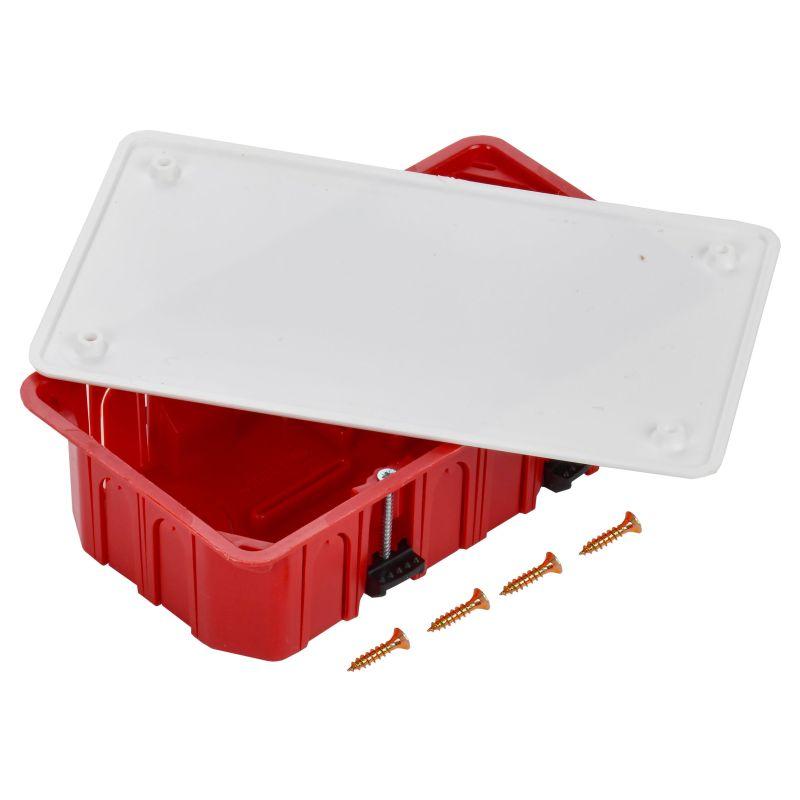 Коробка распаячная СП 172х96х45 КМ41026 для полых стен (с саморезами пластиковые лапки с крышкой) IEK UKG11-172-096-045-P