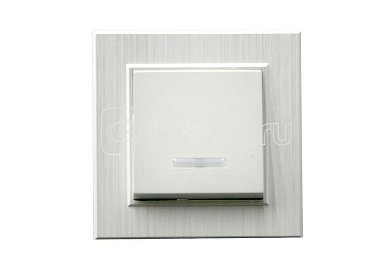 Выключатель 1-клав. с подсветкой Karea LINE STAR жемчуж. Makel 86100021