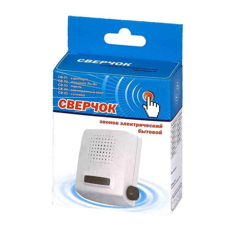Звонок проводной Сверчок соловей 220В 80-90дБА бел. МОНОМАХ СВ-05