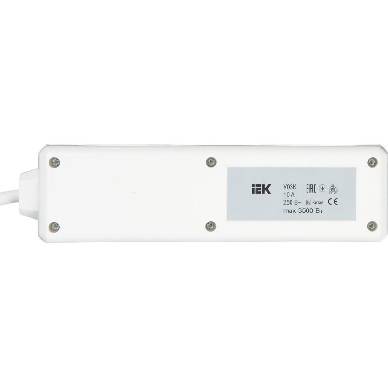 Удлинитель 3х5м с заземл. 16А IP20 У03К 2P+PE 250В ПВС 3х1 с выкл. IEK WYP10-16-03-05-ZK-N