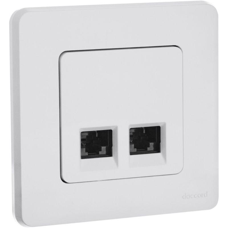 Розетка компьютерная 2-м Inspiria RJ45 кат.5E UTP бел. IEK 673835