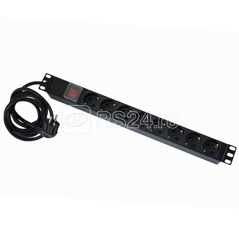 Блок распределения питания 19дюйм 16А/250В 8 розеток (Schuko) SUPRLAN 05-0419