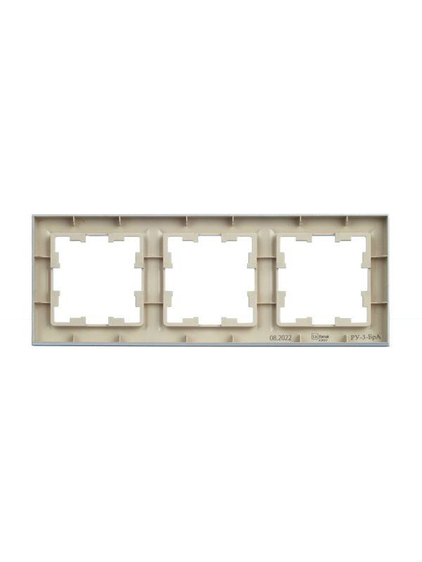 Рамка 3-м BRITE РУ-3-БрА алюм. IEK BR-M32-K47