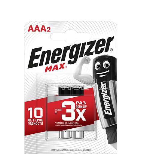 Элемент питания алкалиновый AAA/LR03/286 Max BL2 (блист.2шт) Energizer 28644