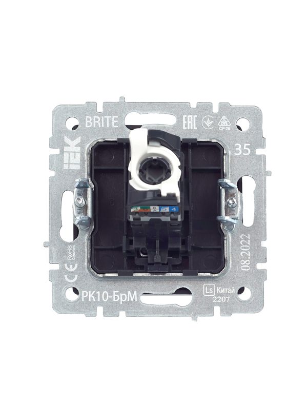 Розетка компьютерная СП RJ45 кат.5E BRITE РК10-БрМ механизм маренго IEK BR-K10-1-K35