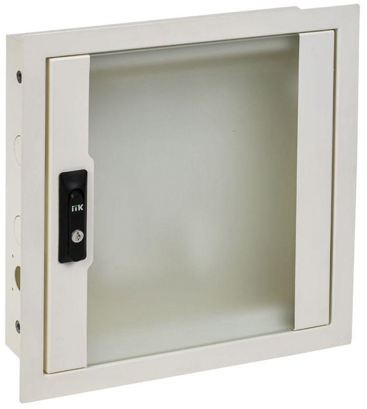 Шкаф сетевой LINEA R 400х400мм мультимедиа стекл. бел. RAL9016 ITK LR16-4H41-G