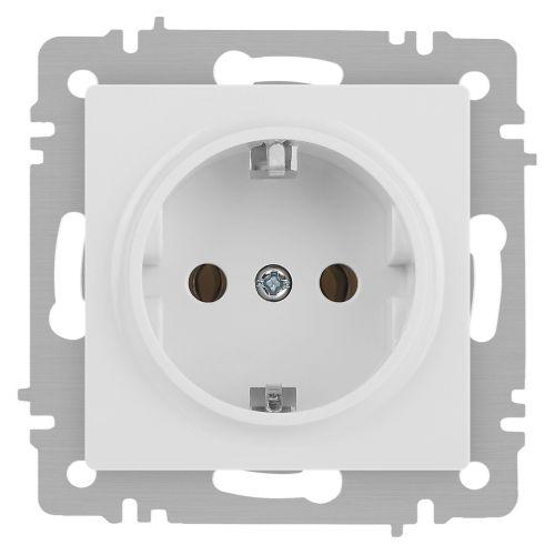 Розетка 1-м СП Accent 6-202-01М 16А IP20 250В 2P+E Schuko бел. матов. Intro Б0063681