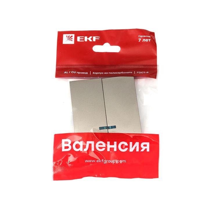 Панель лицевая Валенсия для выключателя 2-кл. с индикатором 10А кашемир PROxima EKF ESV10-L-123-40