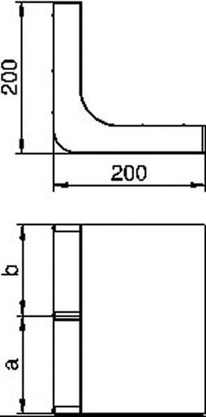 Угол вертикальный 90град. для кабель-канала 2-секц. 200х200мм KV2 19028 FS OBO 7400620