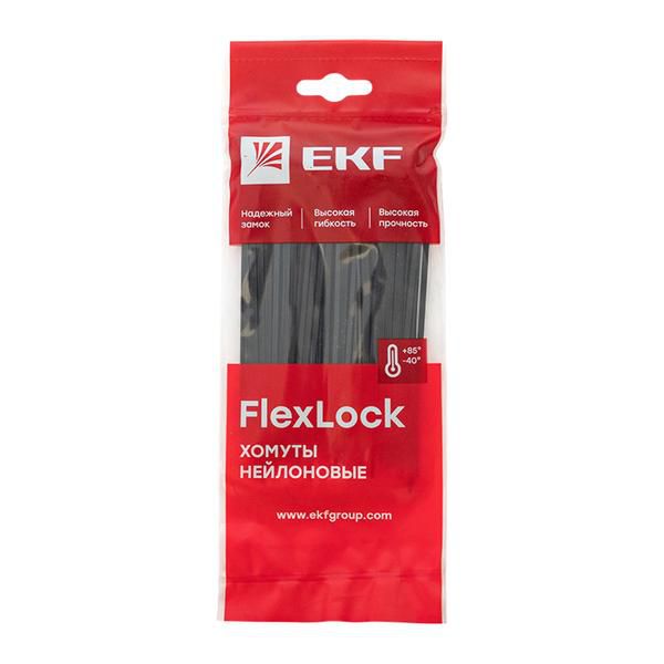 Хомут P6.6 2.5х100 FlexLock стандартный черн. (уп.100шт) PROxima EKF plc-fl-ctsb-2.5x100