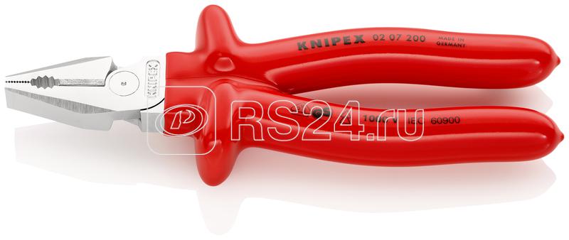 Плоскогубцы комбинированные особой мощности VDE L-200мм хром. Knipex KN-0207200 Плоскогубцы комбинированные особой мощности VDE L-200мм хром. Knipex KN-0207200