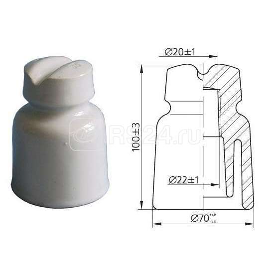 Изолятор штыревой ТФ-20 корич. глазурь ЮАИЗ 00000016