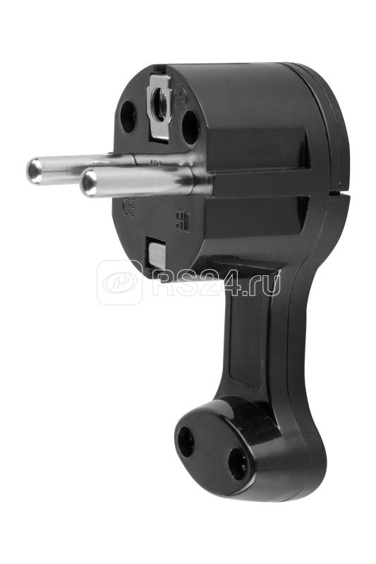 Вилка ABS-пластик угловая плоская (8мм) 16А 250В IP20 черн. Duwi 30477 7