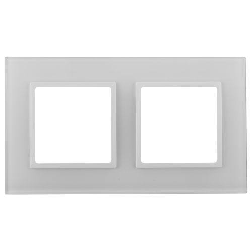 Рамка 2-м 14-5102-01 стекло Elegance бел.+бел. Эра Б0059168