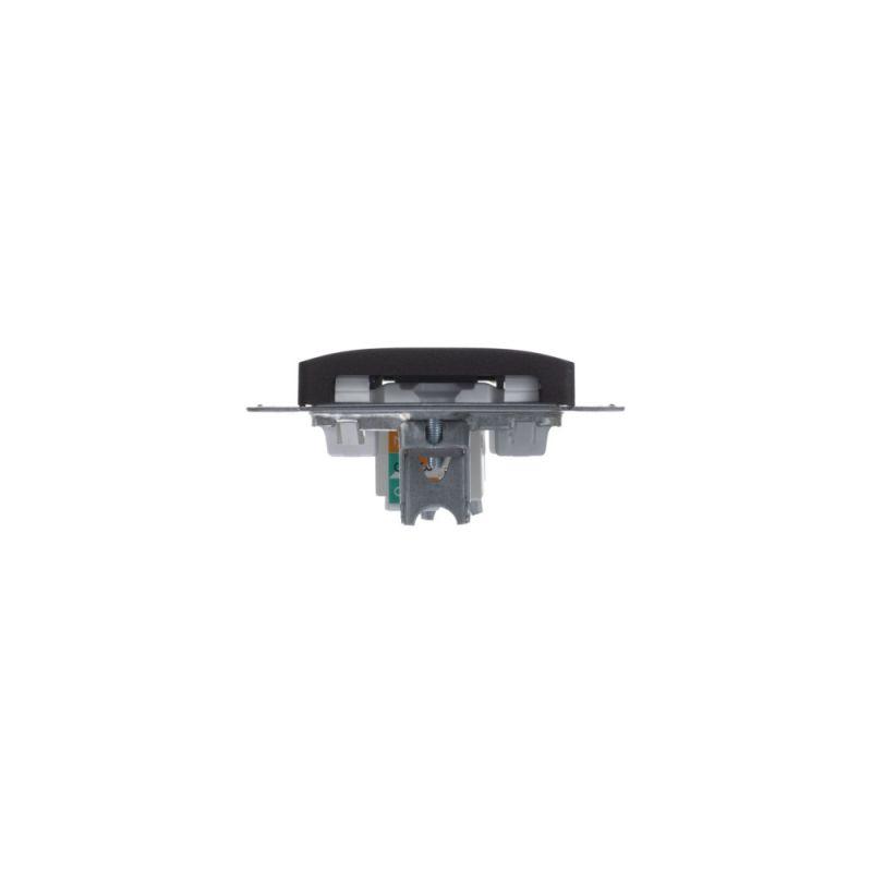 Розетка компьютерная 1-м Glossa RJ45 кат.5E механизм шоколад SE GSL000881K