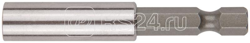Адаптер для бит магнитный фиксатор хвостовик CrV сталь 60мм блистер FIT 57608