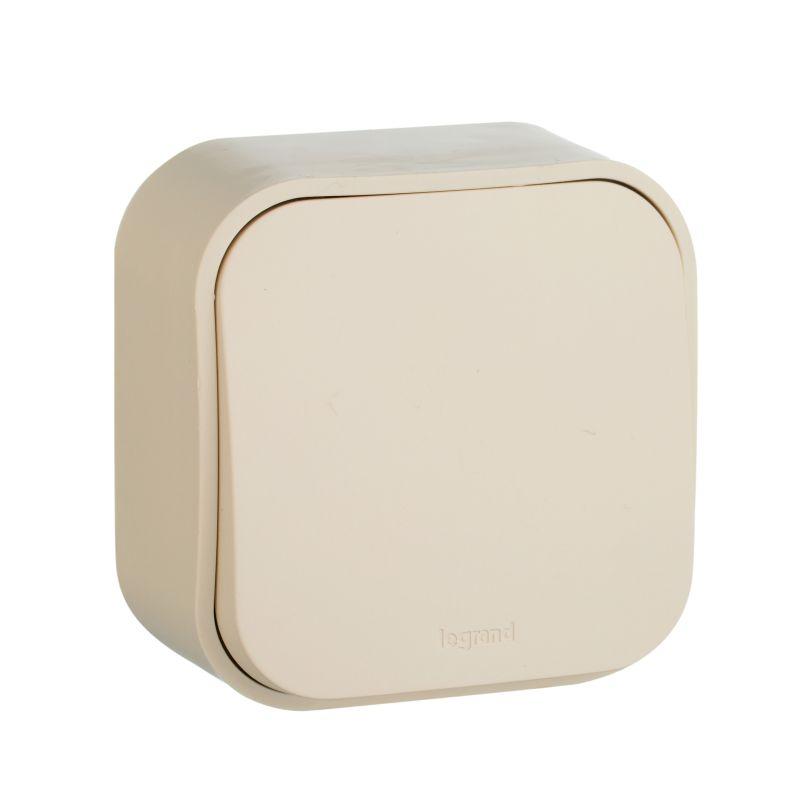 Выключатель кнопочный 1-кл. ОП Quteo 6А сл. кость IEK 782235