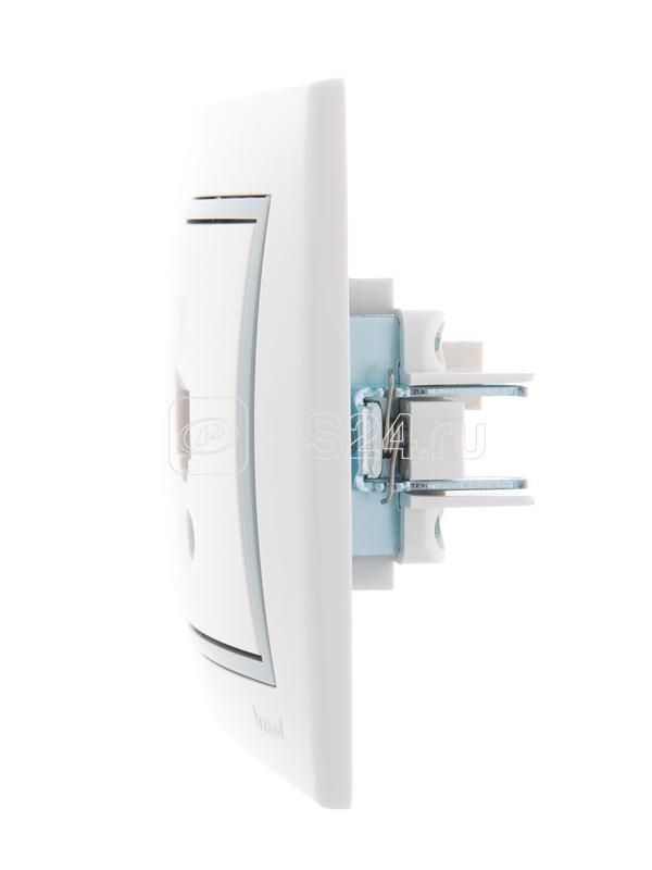 Розетка телефонная 1-м СП Mira RJ11 бел./сер. LEZARD 701-0215-137