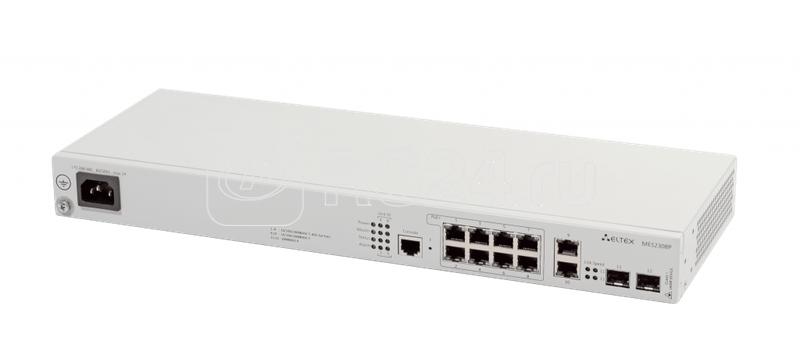 Коммутатор Ethernet 8 портов 10/100/1000Base-T с поддержкой PoE+ и 2 порта 10/100/1000Base-T 2 порта 1000Base-X (SFP) L3 220В AC ELTEX MES2308P