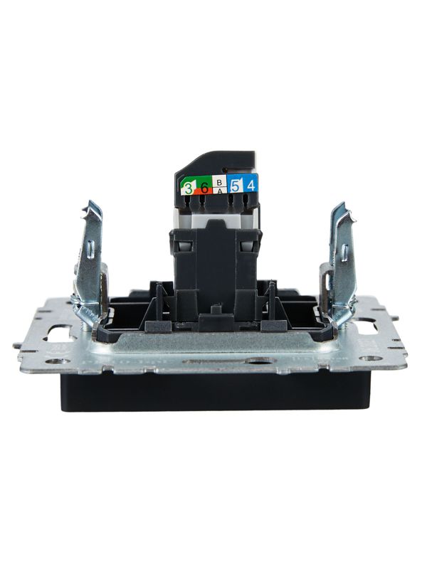 Розетка компьютерная СП RJ45 кат.5E BRITE РК10-БрГ механизм графит IEK BR-K10-1-K53