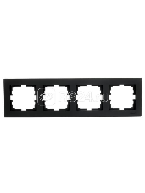 Рамка 4-местн. горизонт. VESNA черн. бархат LEZARD 742-4200-149