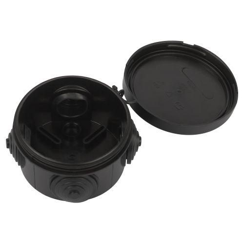 Коробка распаячная ОП 65х40мм с гермовводами 4 входа IP54 черн. KOR-65-40-4g-B Эра Б0061799