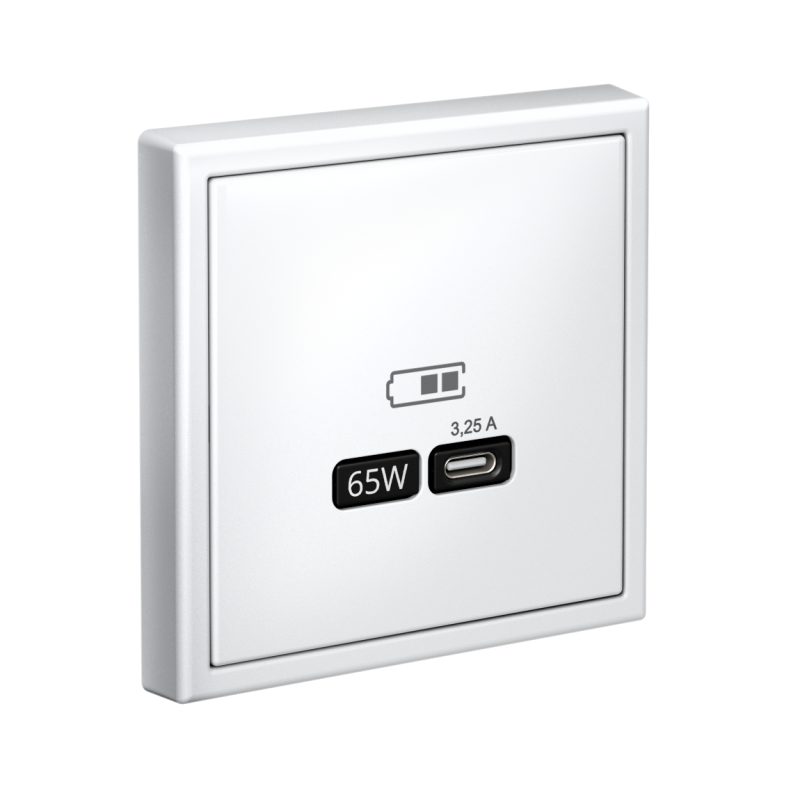 Розетка USB ArtGallery тип C 65Вт QC PD высокоскор. ЗУ механизм бел. SE GAL000127