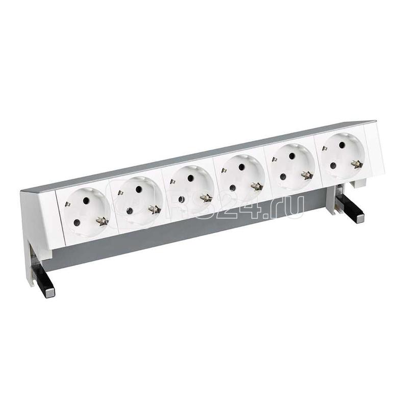 Блок розеточный настольный 6х2P+E алюм. Simon 400 42606000-133