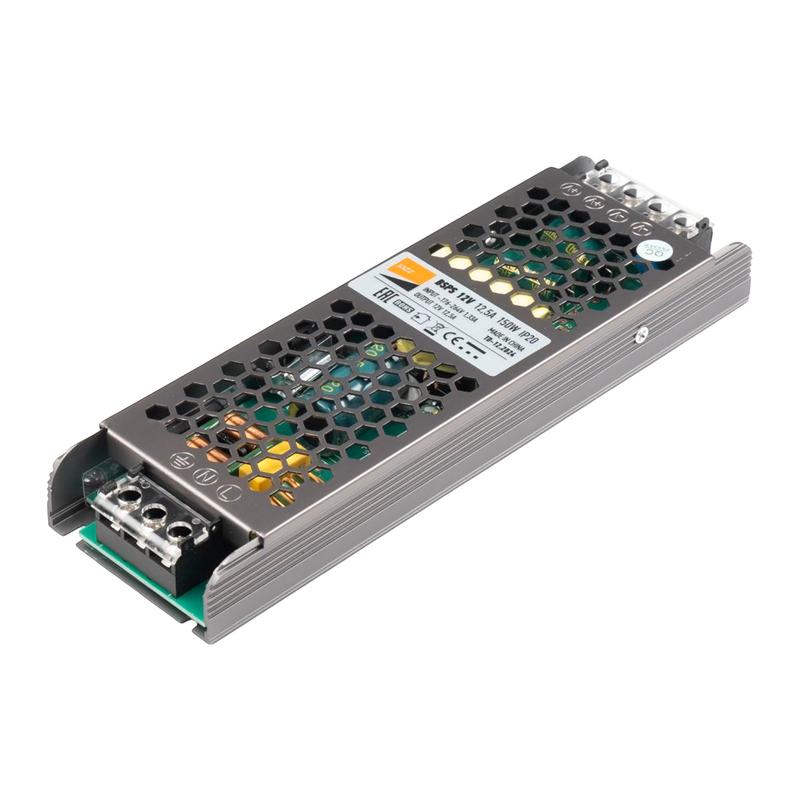 Блок питания для светодиодной ленты 150Вт 12.5А 12В IP20 BSPS метал. JazzWay 3329235A