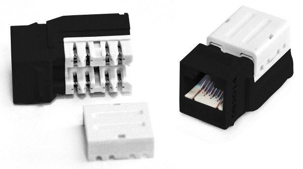 Вставка Keystone Jack RJ45 (8P8C) кат.5E 110 IDC KJNE-8P8C-C5e-90-BK заделка с помощью NE-TOOL черн. Hyperline 222441