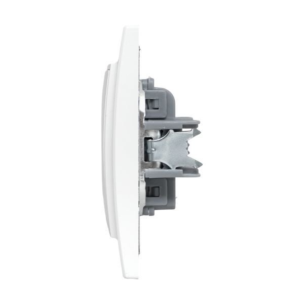 Розетка 1-м СП Минск 10А IP20 без заземл. защ. шторки бел. Basic EKF ERR10-022-100