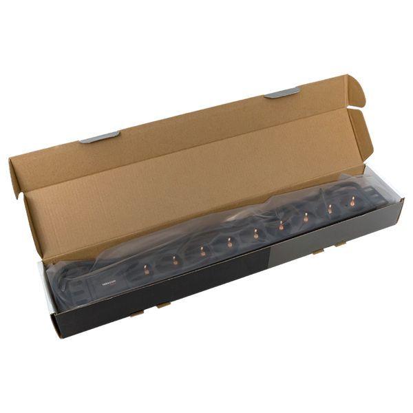 Блок PDU TERACOM PRO 19дюйм 1U 16А/250В 9 роз. Schuko шнур 2м 3х1.5кв.мм вилка Schuko корпус алюм. черн. EKF TRP-HPD-16A-9SH-2MSH