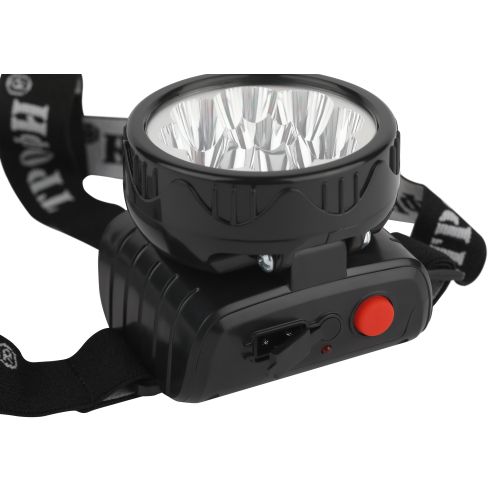 Фонарь аккумуляторный налобный TG9 9LED аккум. 4В 0.9А.ч ЗУ 220В (картон. упак.) Трофи C0045557