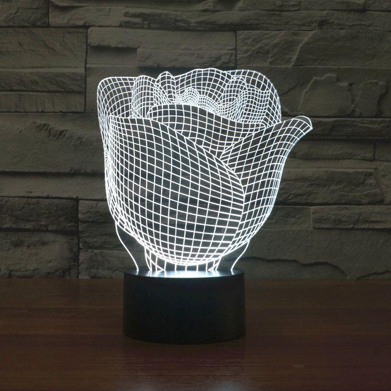 Светильник светодиодный настольный NL-401 "Роза" 3Вт RGB USB ночник красн. Camelion 14559