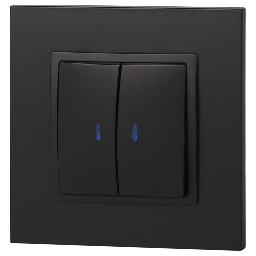 Выключатель 2-кл. СП Elegance 14-1105-05 10А IP20 250В 10AX с подсветкой механизм антрацит Эра Б0034241
